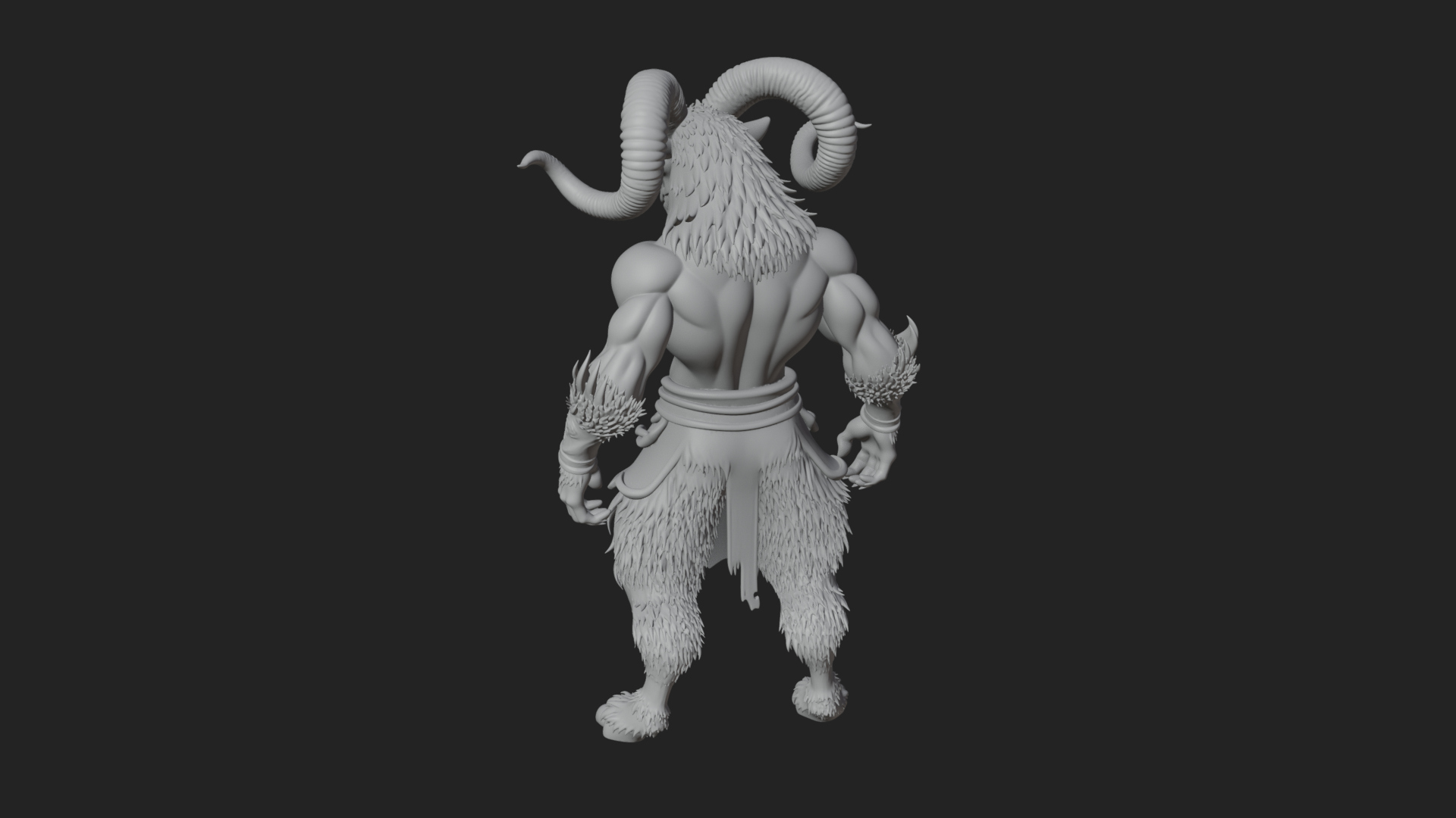 Beastman with Goat Head Statue Design 8 3D Print Model 3D Model
