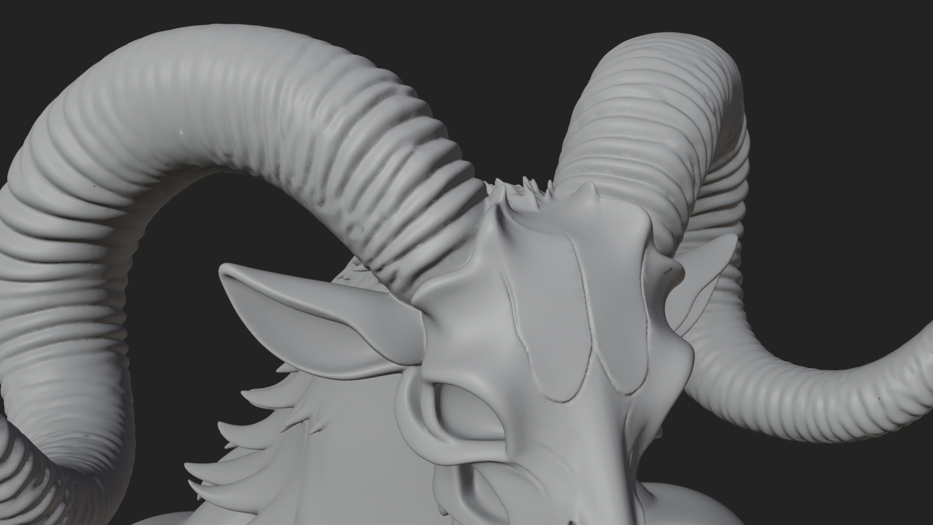 Beastman with Goat Head Statue Design 8 3D Print Model 3D Model