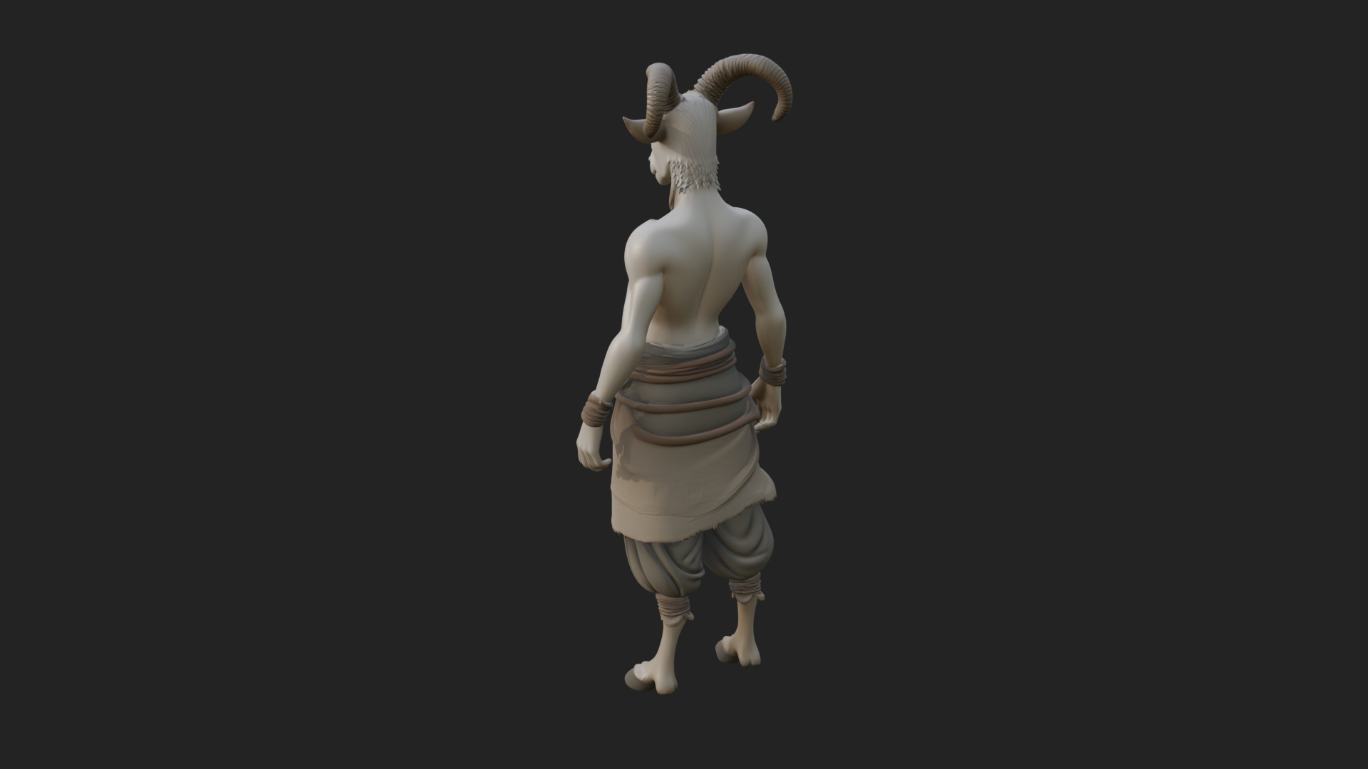Beastman with Goat Head Statue Design 9 3D Print Model 3D Model