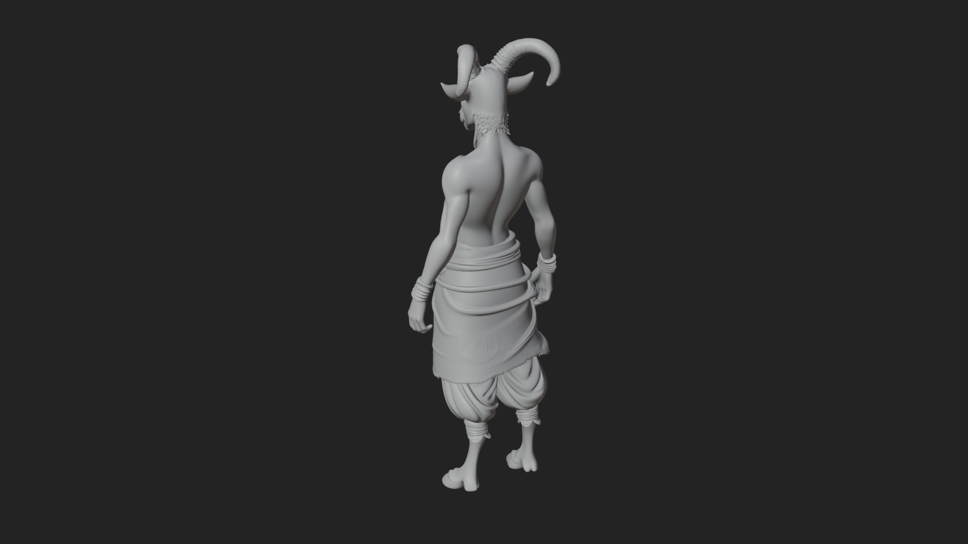 Beastman with Goat Head Statue Design 9 3D Print Model 3D Model