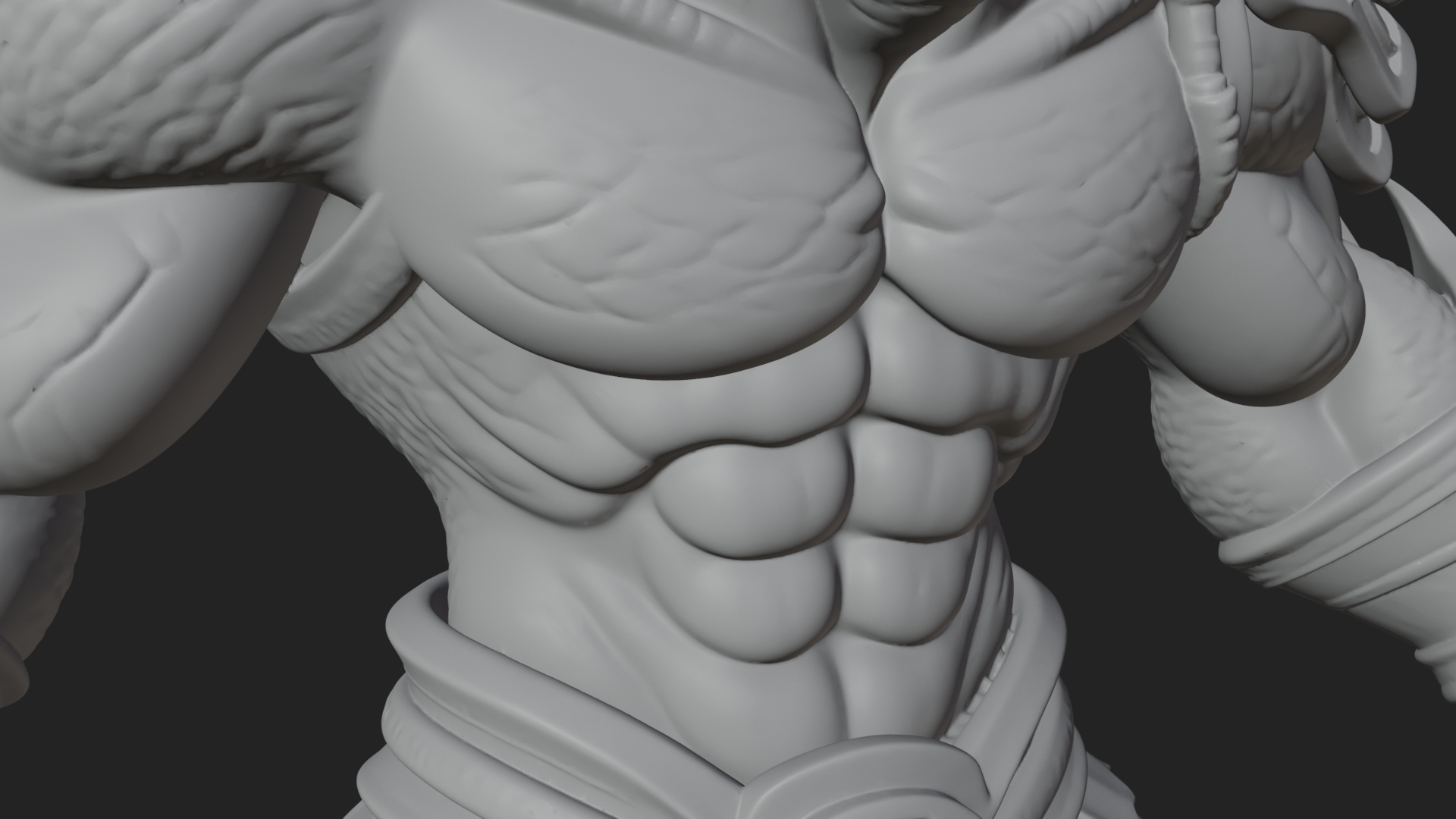 Beastman with Lizard Head Statue Design 2 3D Print Model 3D Model