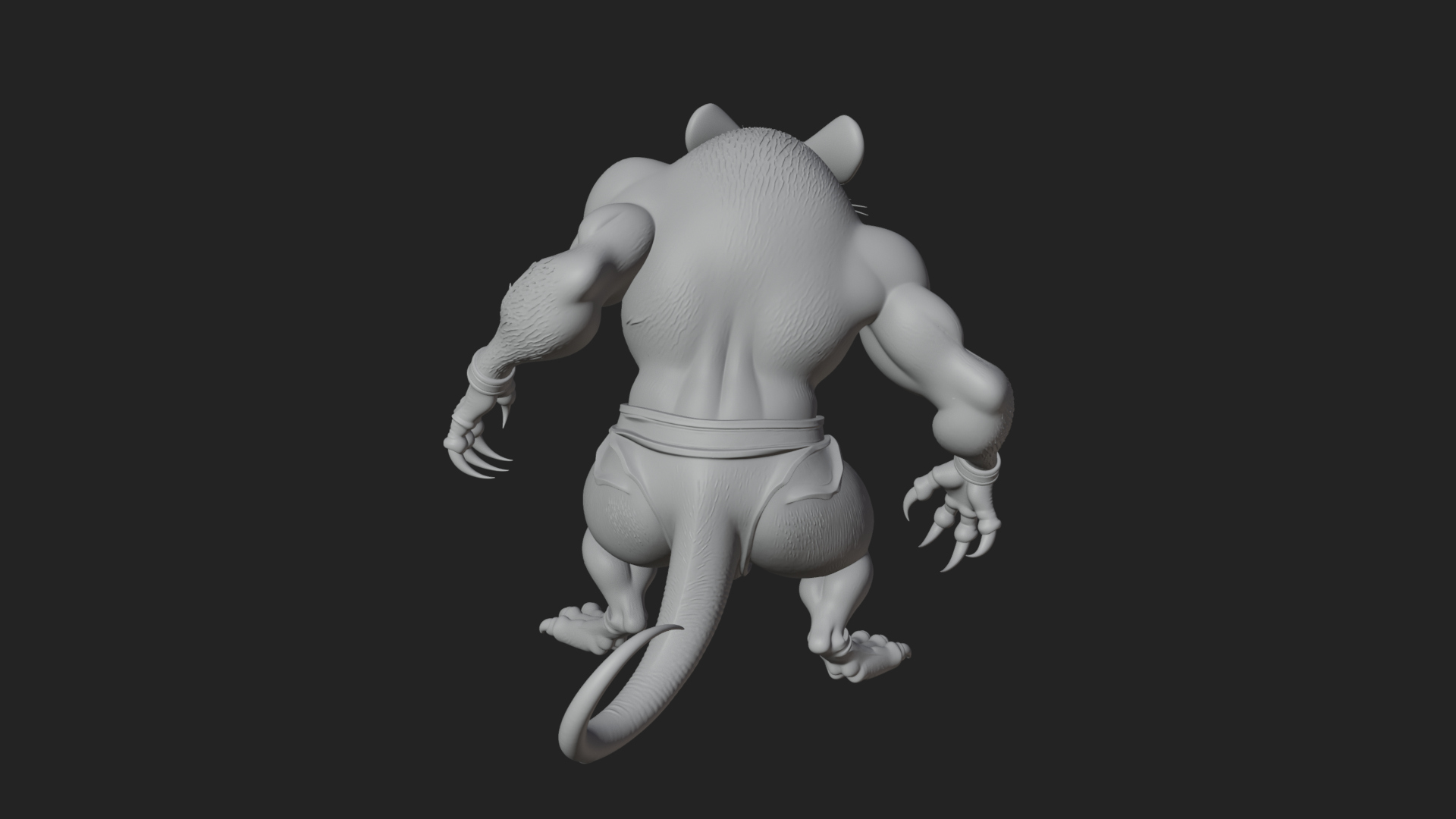 Beastman with Rat Head Statue Design 1 3D Print Model 3D Model