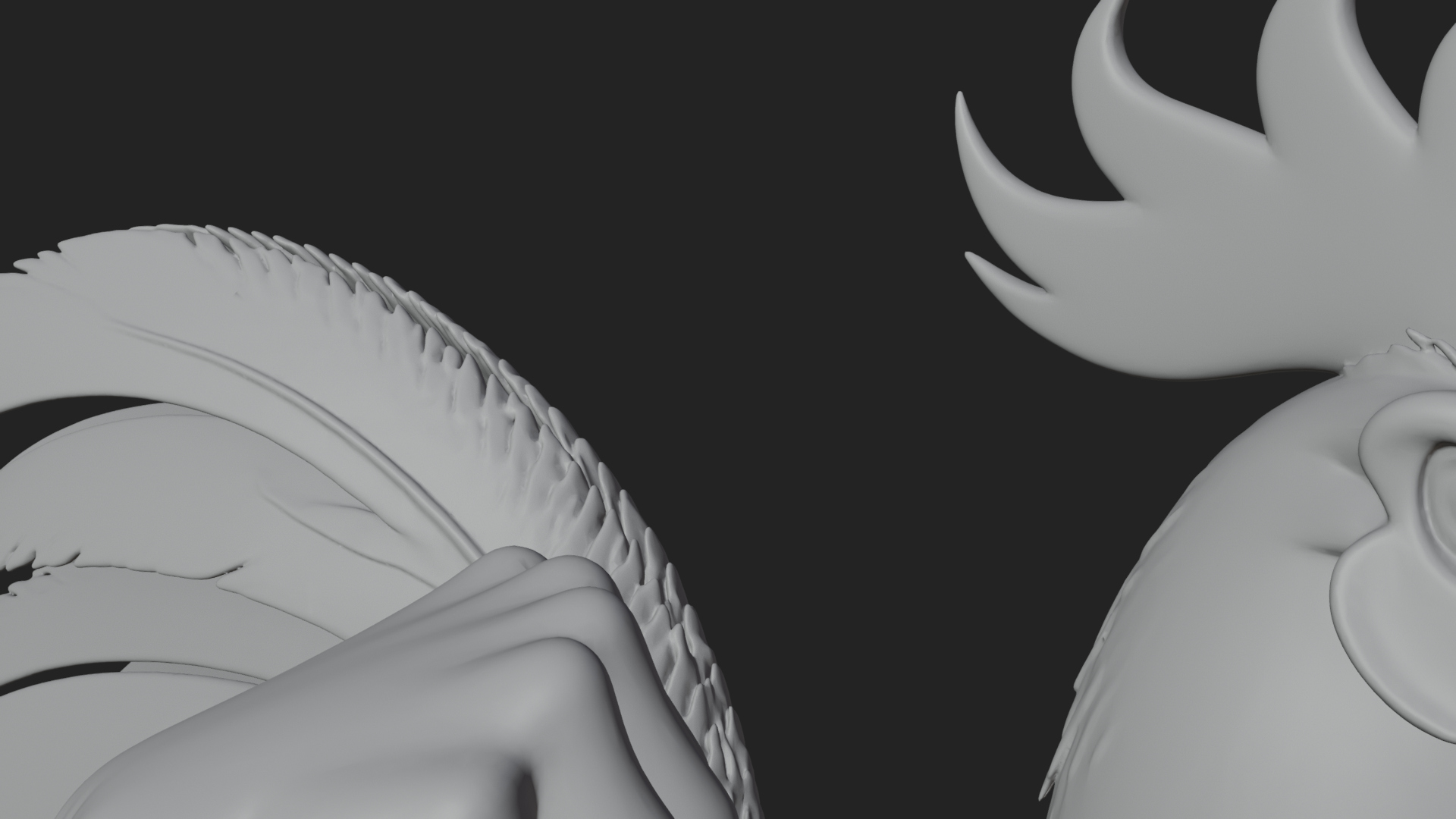 Beastman with Rooster Head Statue Design 1 3D Print Model 3D Model