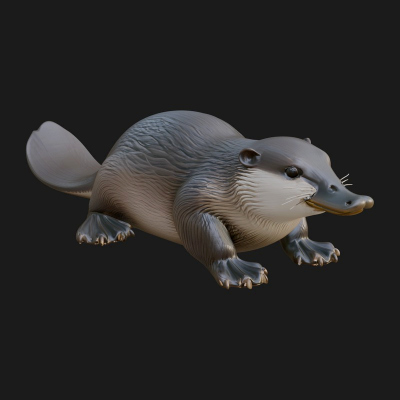 Beaver Statue Design 3 3D Print Model
