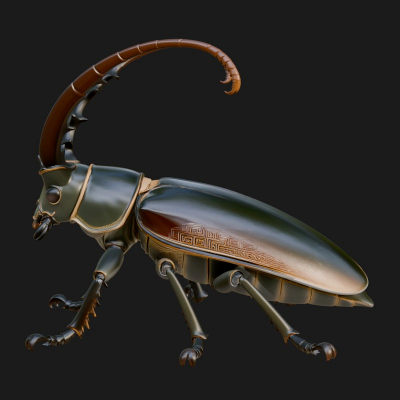 Beetle Statue Design 28 3D Print Model