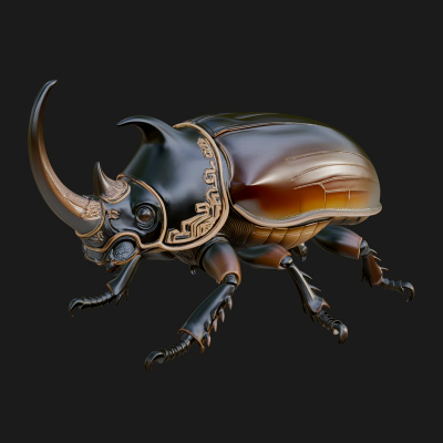 Beetle Statue Design 3 3D Print Model