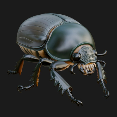 Beetle Statue Design 5 3D Print Model