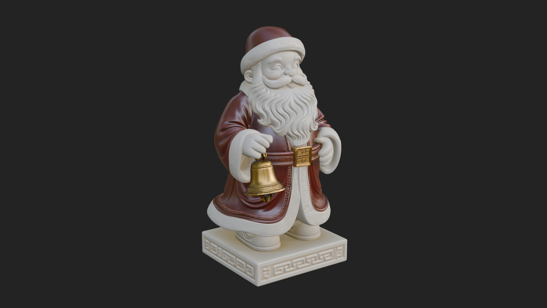 Bell Holding Santa Statue Design 1 3D Print Model 3D Model