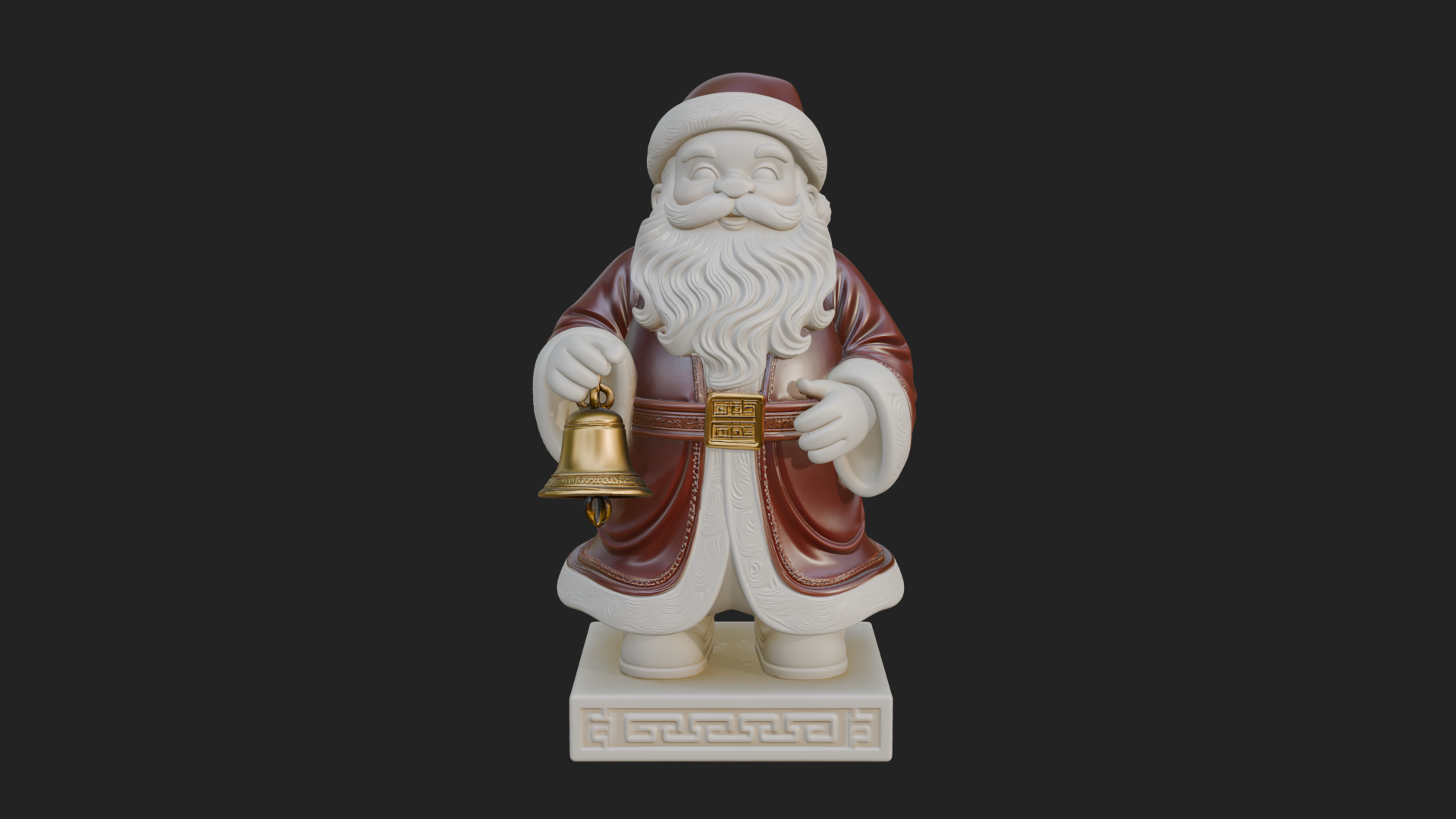 Bell Holding Santa Statue Design 1 3D Print Model 3D Model