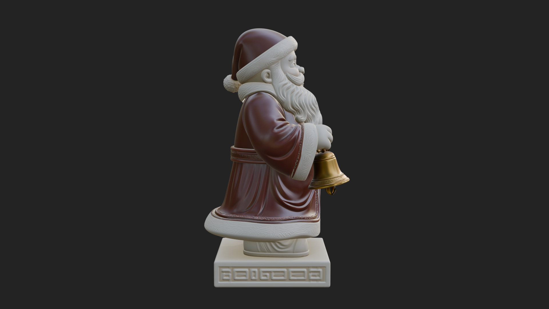 Bell Holding Santa Statue Design 1 3D Print Model 3D Model