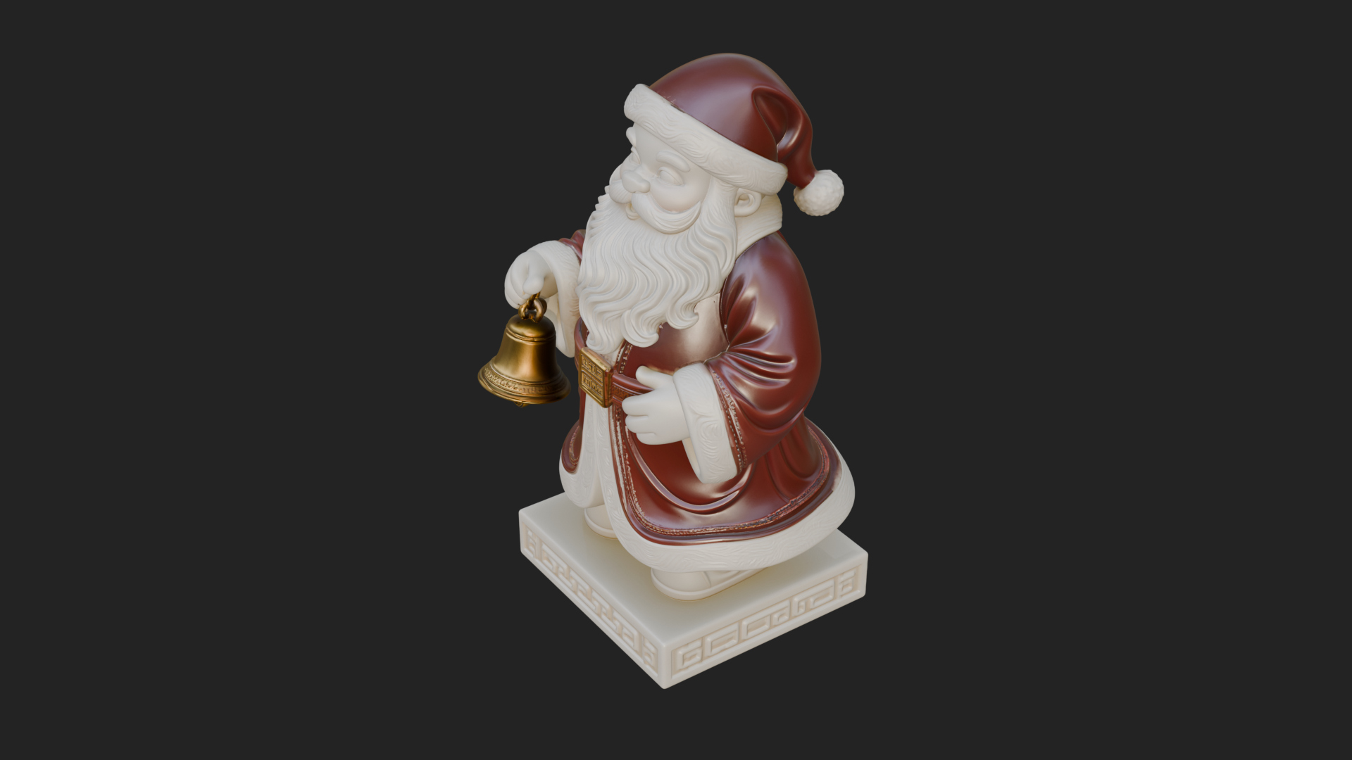 Bell Holding Santa Statue Design 1 3D Print Model 3D Model