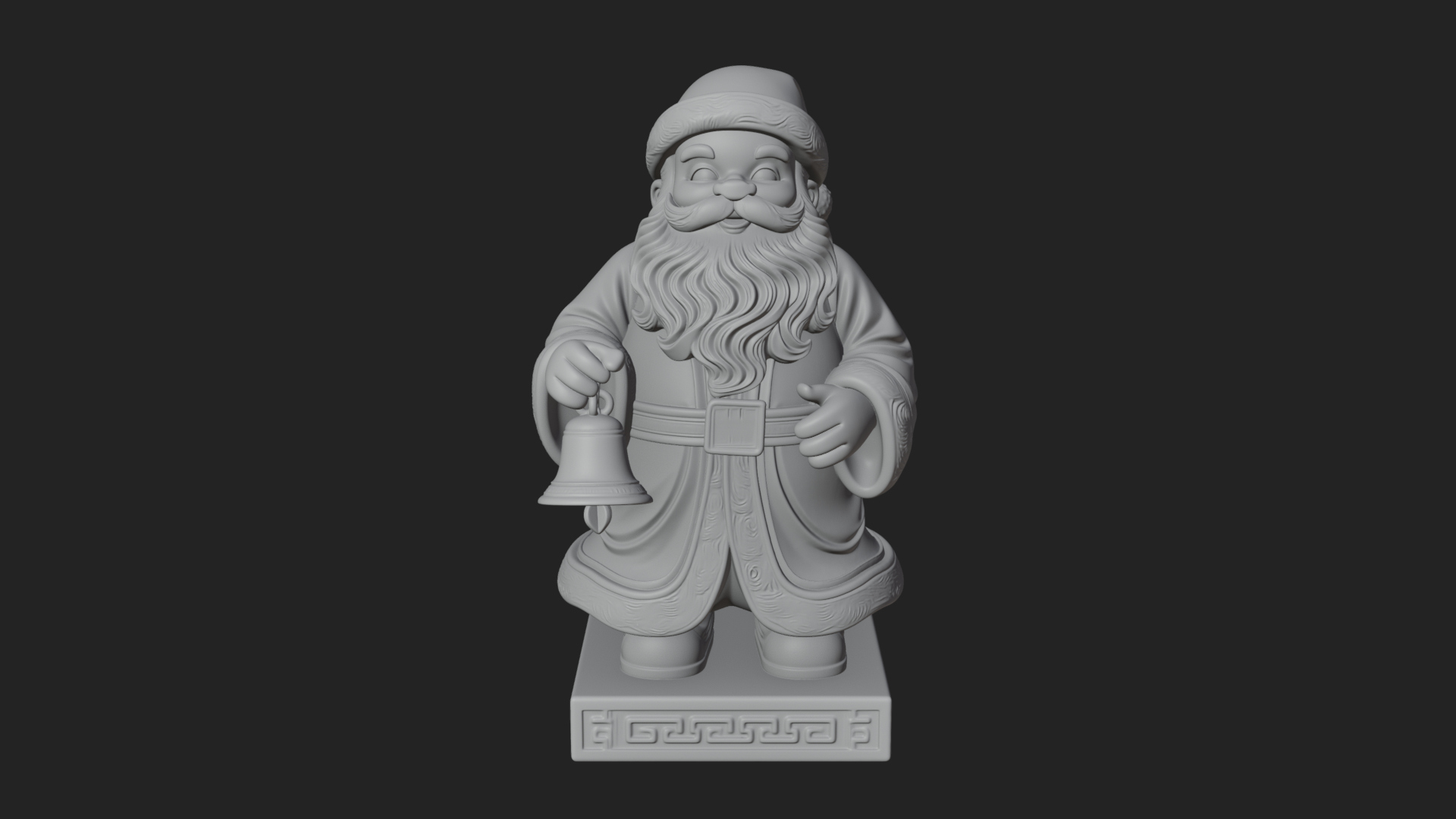 Bell Holding Santa Statue Design 1 3D Print Model 3D Model