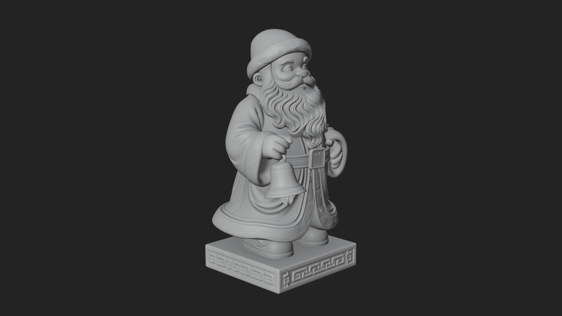 Bell Holding Santa Statue Design 1 3D Print Model 3D Model