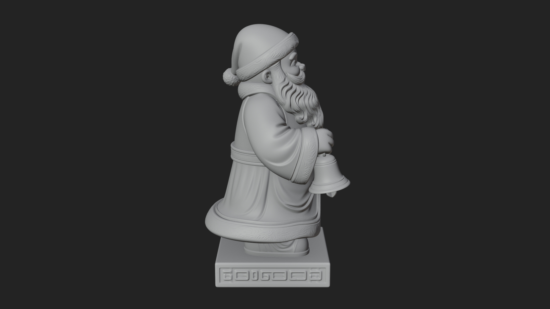 Bell Holding Santa Statue Design 1 3D Print Model 3D Model