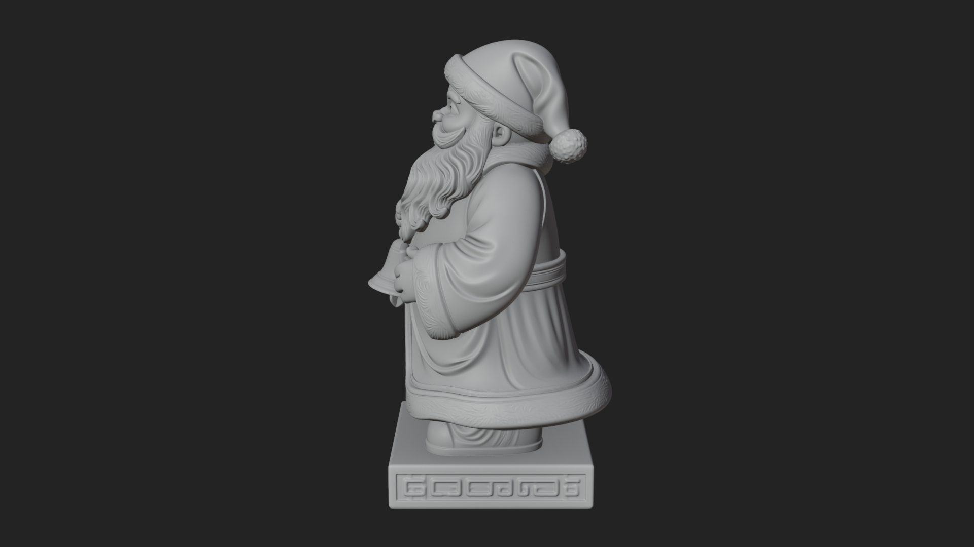 Bell Holding Santa Statue Design 1 3D Print Model 3D Model