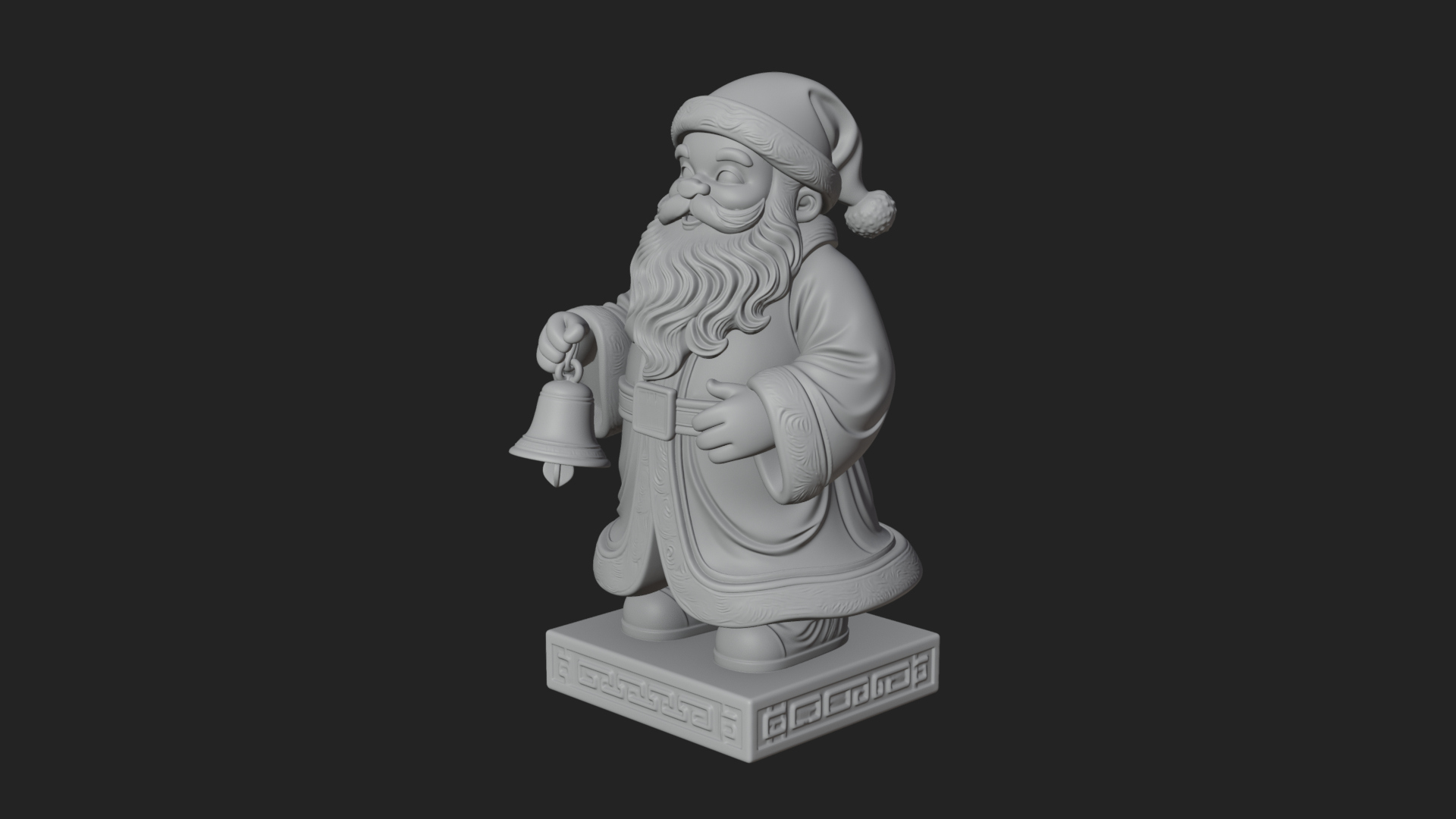 Bell Holding Santa Statue Design 1 3D Print Model 3D Model