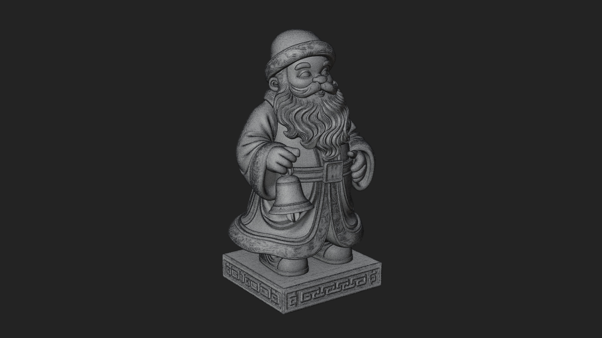 Bell Holding Santa Statue Design 1 3D Print Model 3D Model