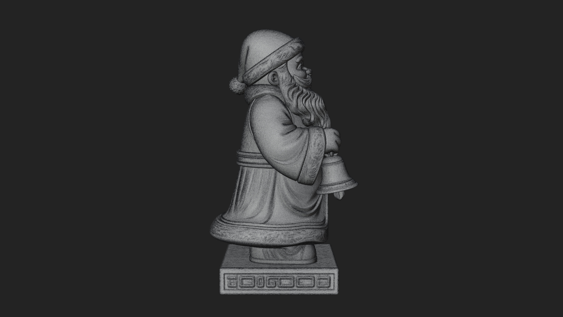 Bell Holding Santa Statue Design 1 3D Print Model 3D Model