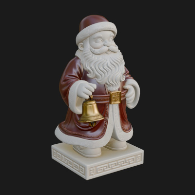 Bell Holding Santa Statue Design 1 3D Print Model