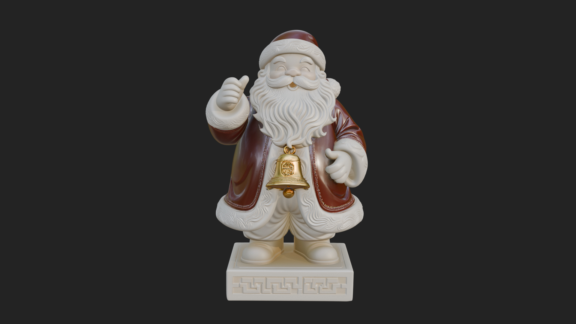 Bell Holding Santa Statue Design 2 3D Print Model 3D Model