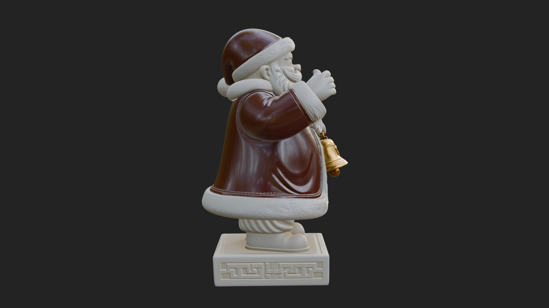 Bell Holding Santa Statue Design 2 3D Print Model 3D Model