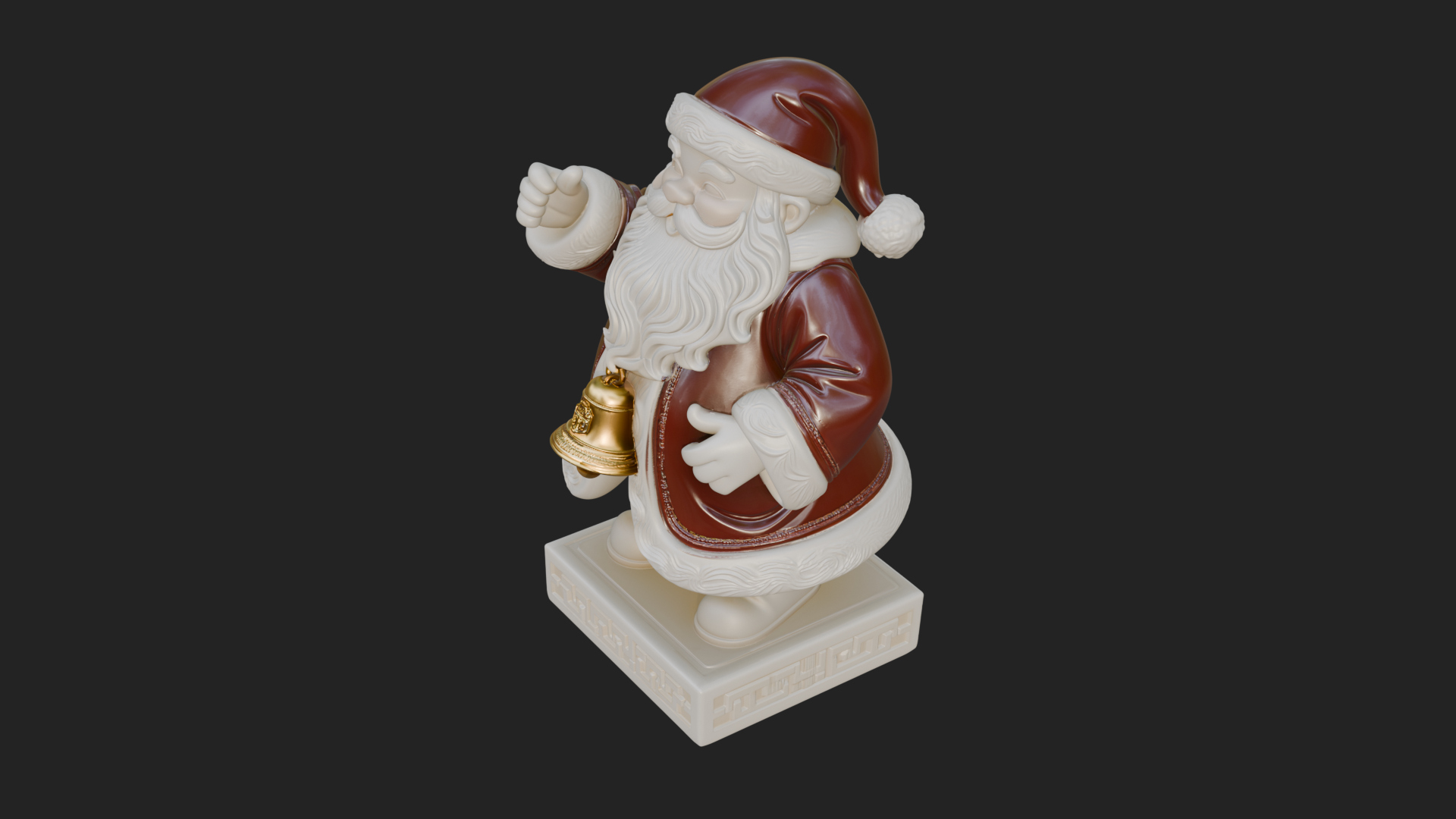 Bell Holding Santa Statue Design 2 3D Print Model 3D Model