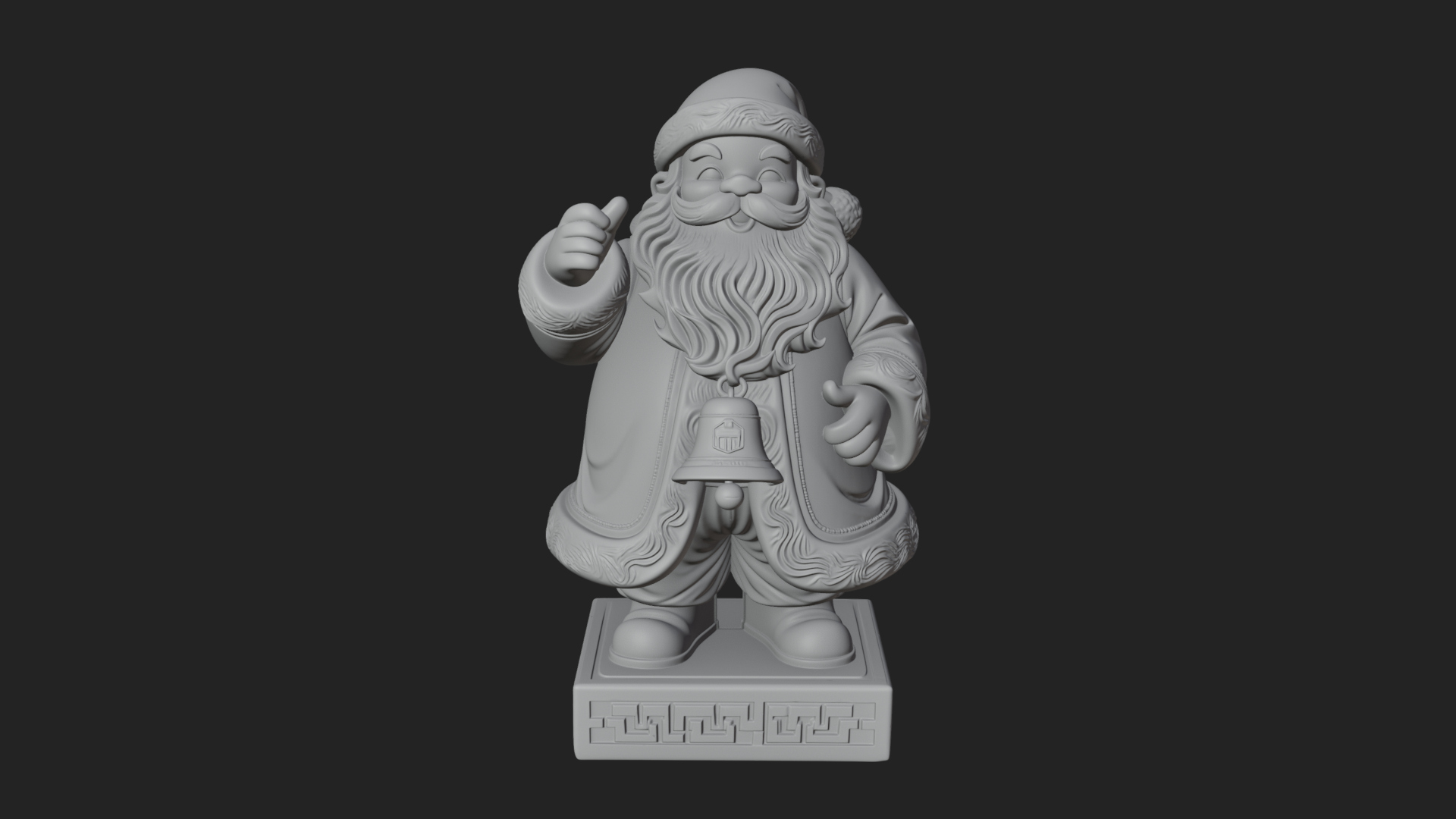 Bell Holding Santa Statue Design 2 3D Print Model 3D Model