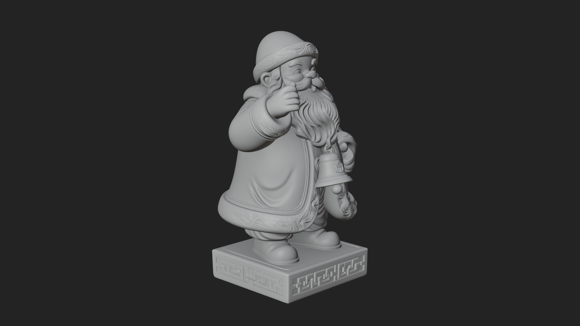 Bell Holding Santa Statue Design 2 3D Print Model 3D Model