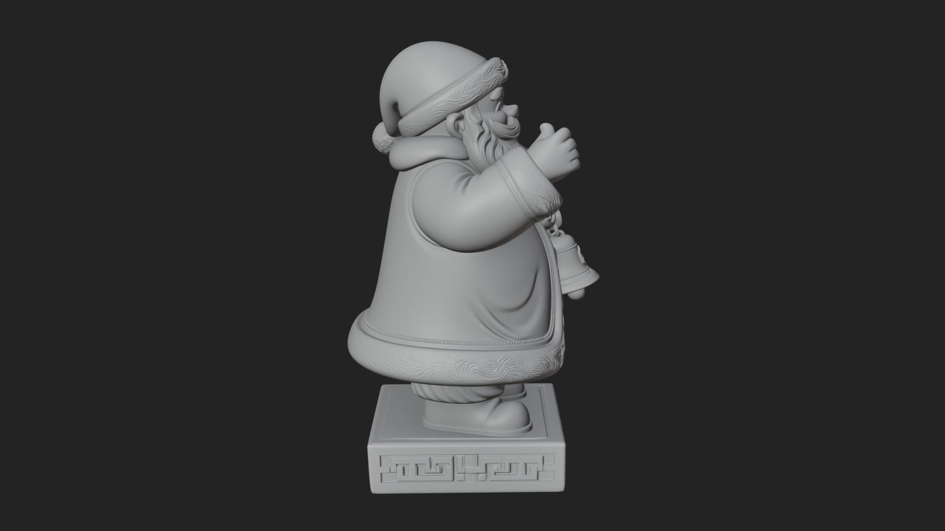 Bell Holding Santa Statue Design 2 3D Print Model 3D Model