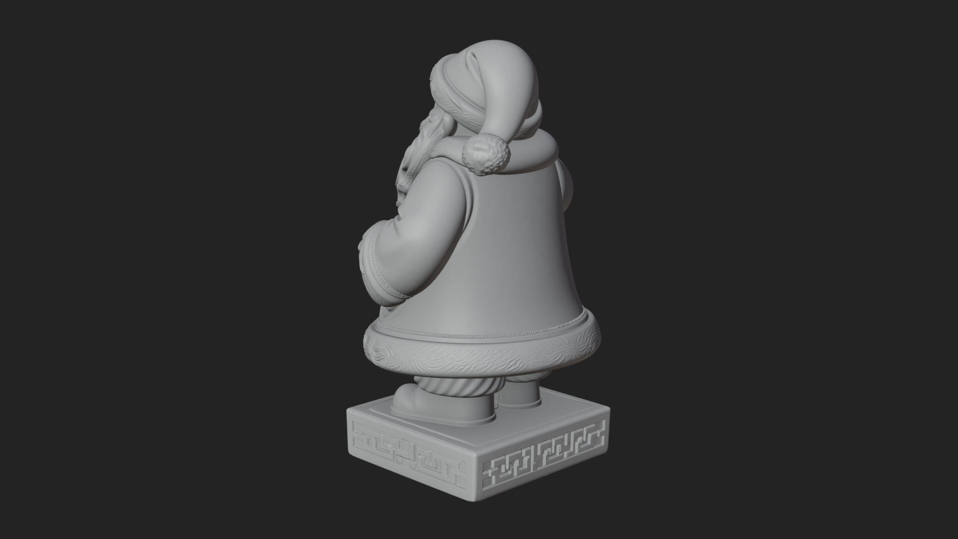 Bell Holding Santa Statue Design 2 3D Print Model 3D Model