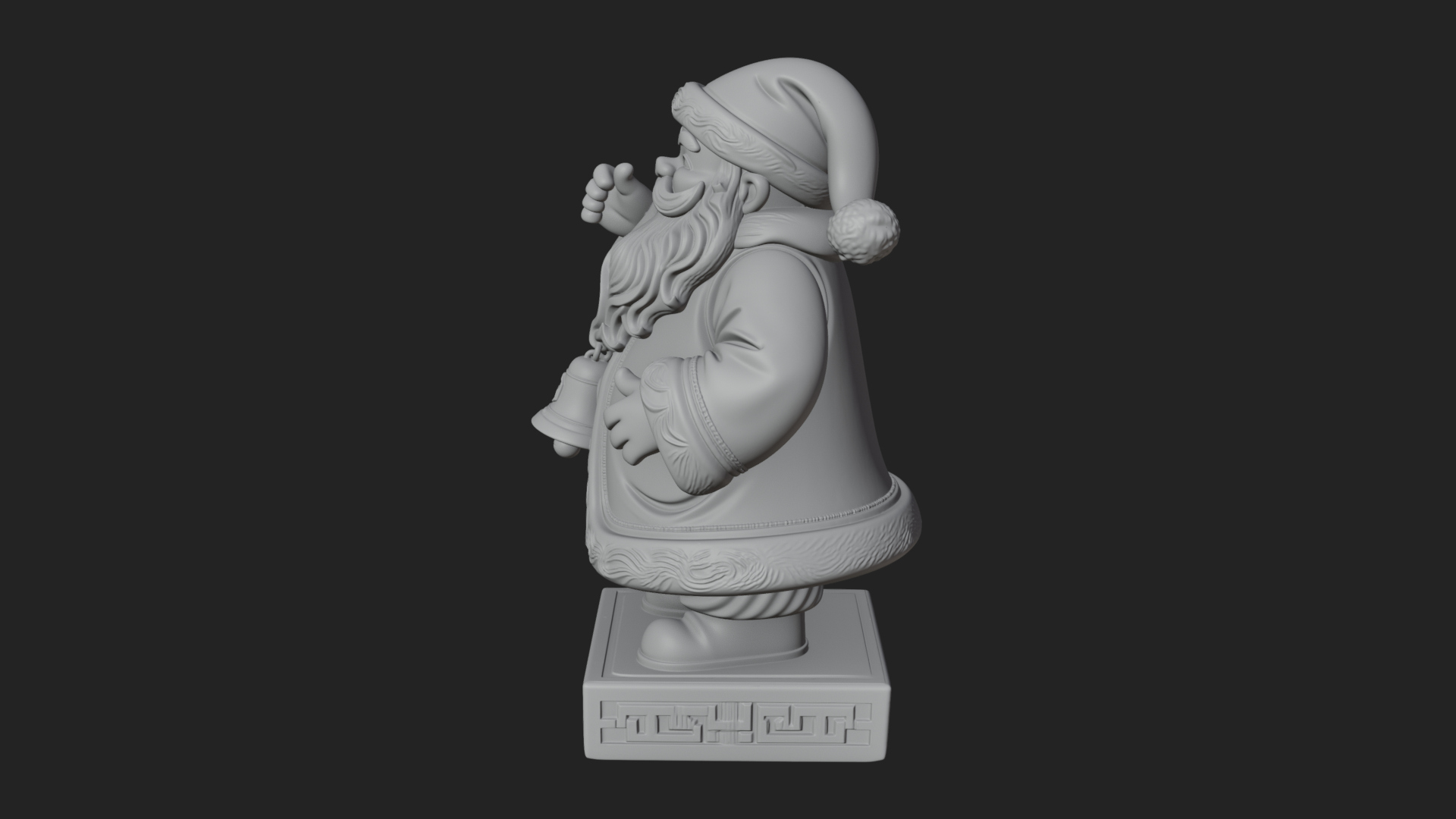 Bell Holding Santa Statue Design 2 3D Print Model 3D Model