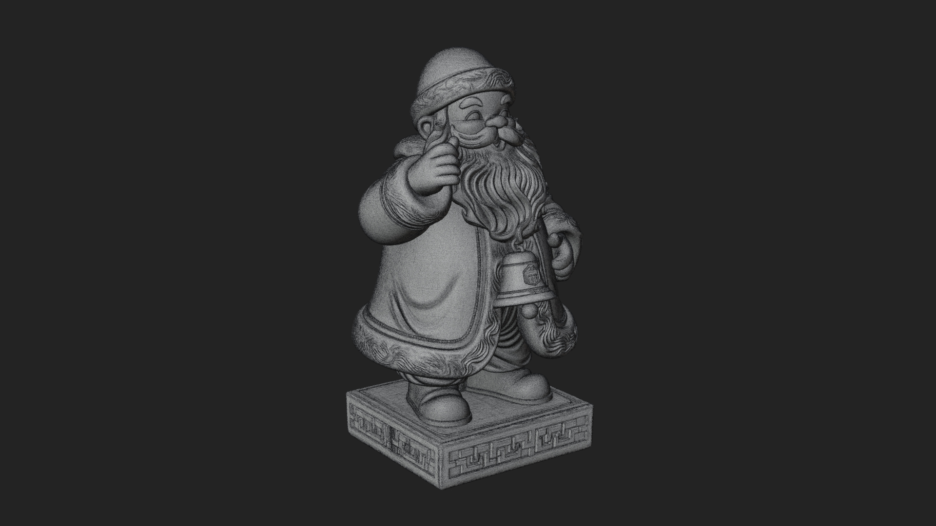 Bell Holding Santa Statue Design 2 3D Print Model 3D Model