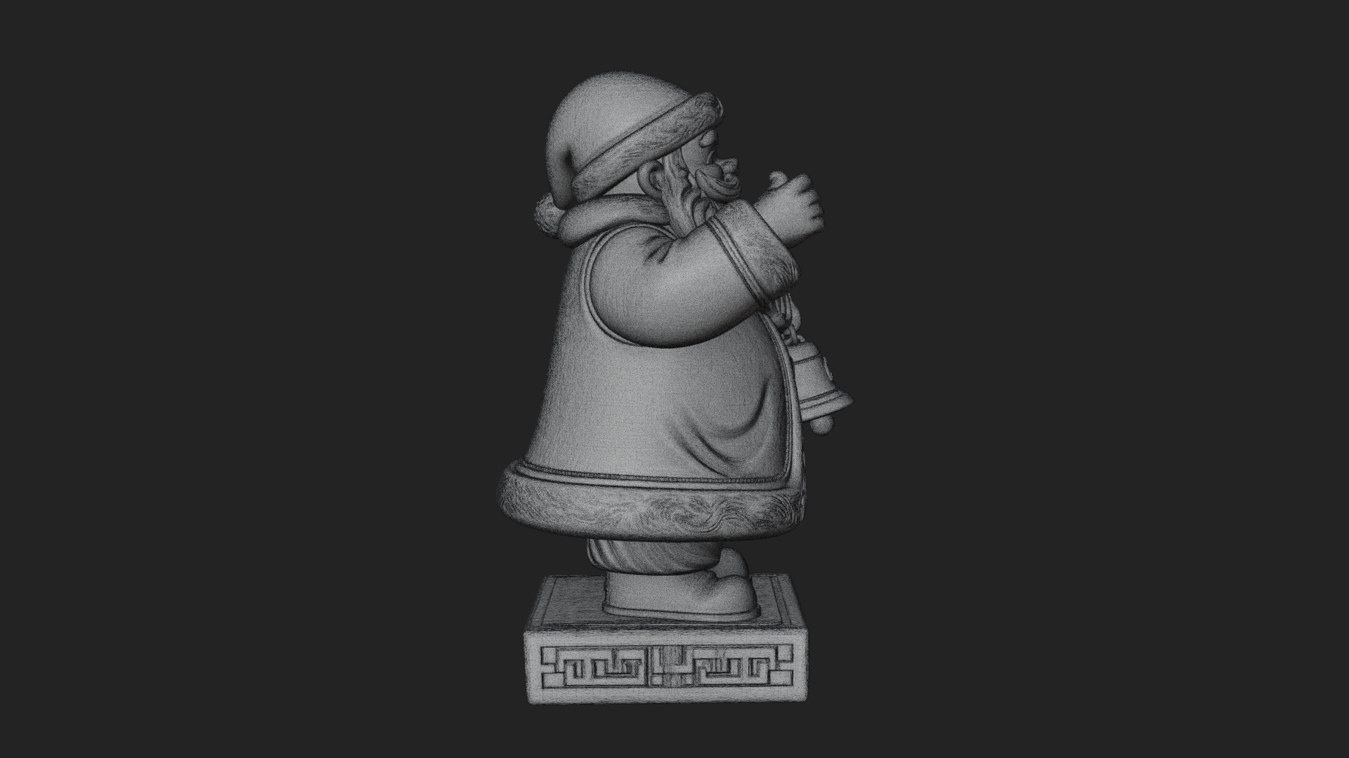 Bell Holding Santa Statue Design 2 3D Print Model 3D Model