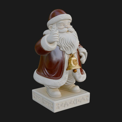 Bell Holding Santa Statue Design 2 3D Print Model