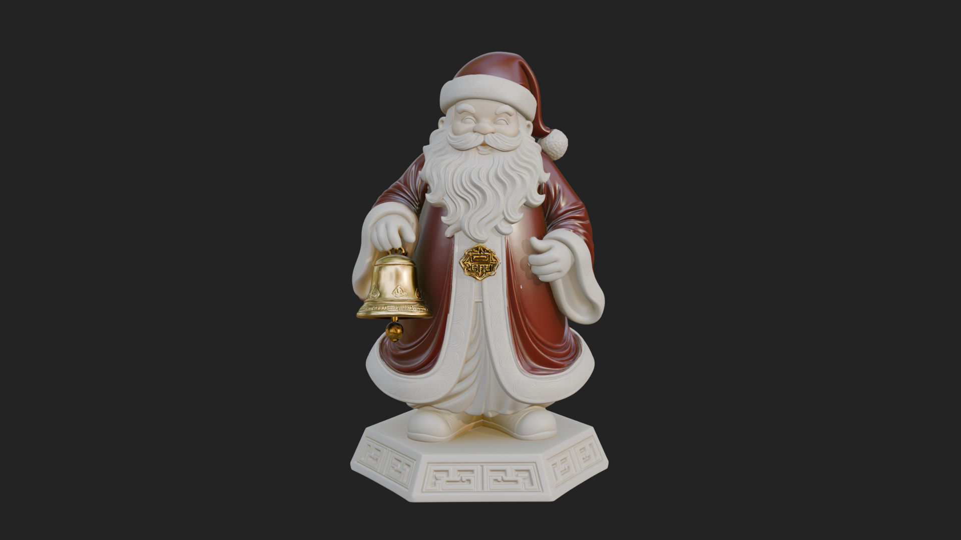 Bell Holding Santa Statue Design 3 3D Print Model 3D Model