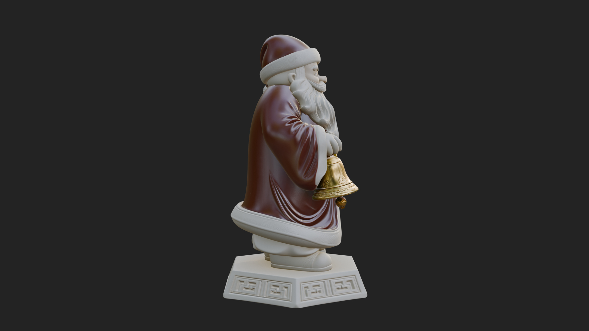 Bell Holding Santa Statue Design 3 3D Print Model 3D Model