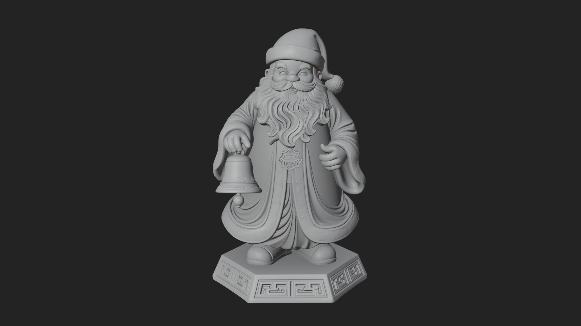 Bell Holding Santa Statue Design 3 3D Print Model 3D Model