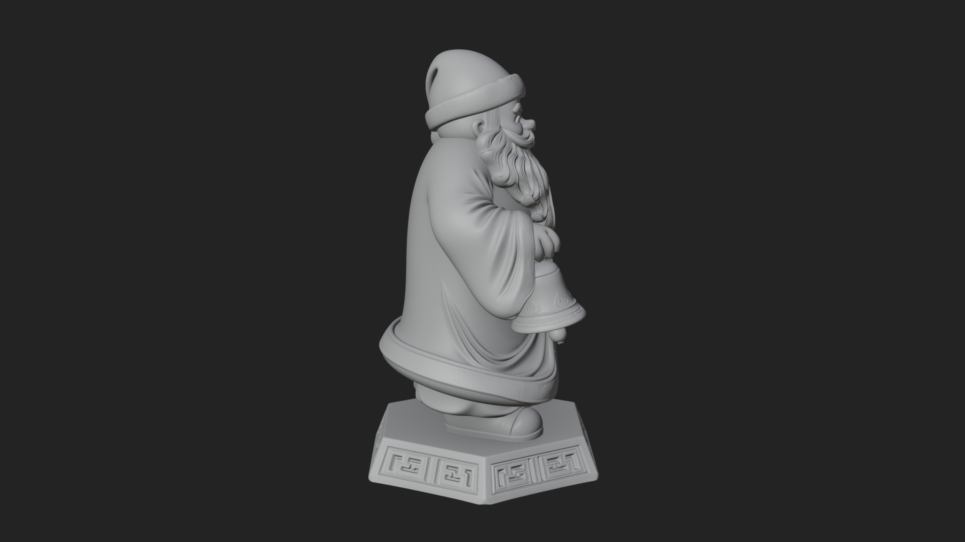 Bell Holding Santa Statue Design 3 3D Print Model 3D Model