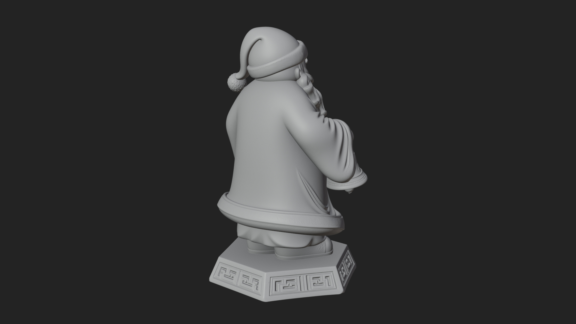 Bell Holding Santa Statue Design 3 3D Print Model 3D Model