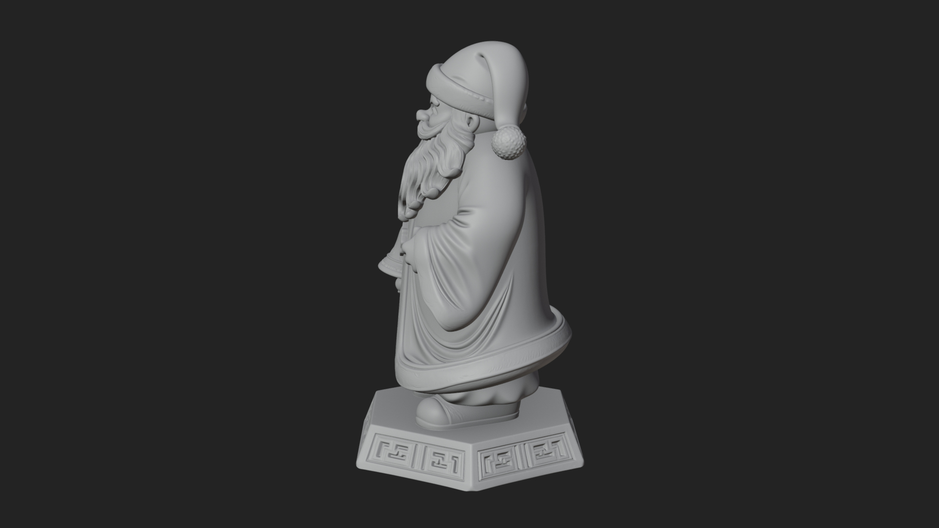 Bell Holding Santa Statue Design 3 3D Print Model 3D Model