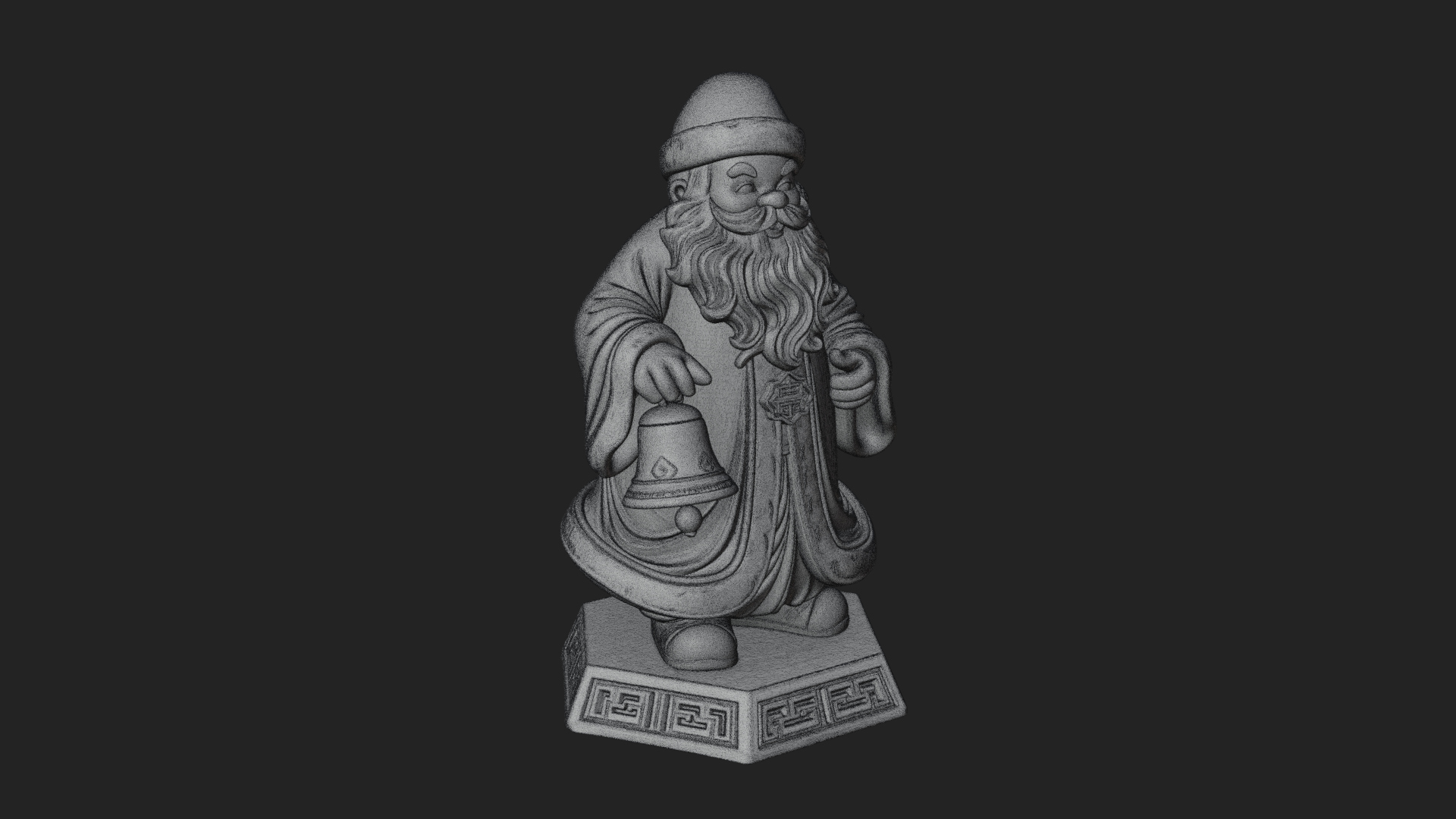 Bell Holding Santa Statue Design 3 3D Print Model 3D Model