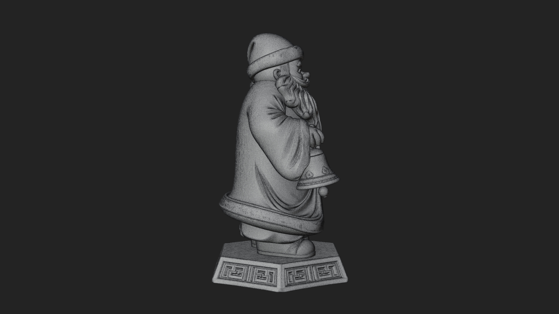 Bell Holding Santa Statue Design 3 3D Print Model 3D Model