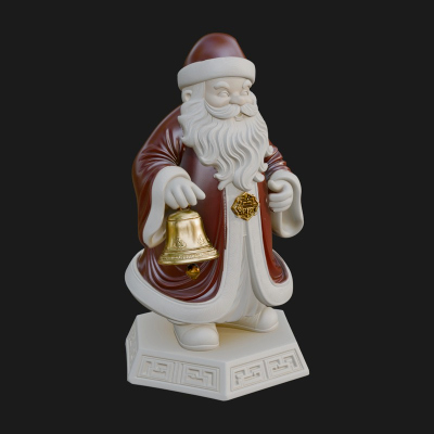 Bell Holding Santa Statue Design 3 3D Print Model