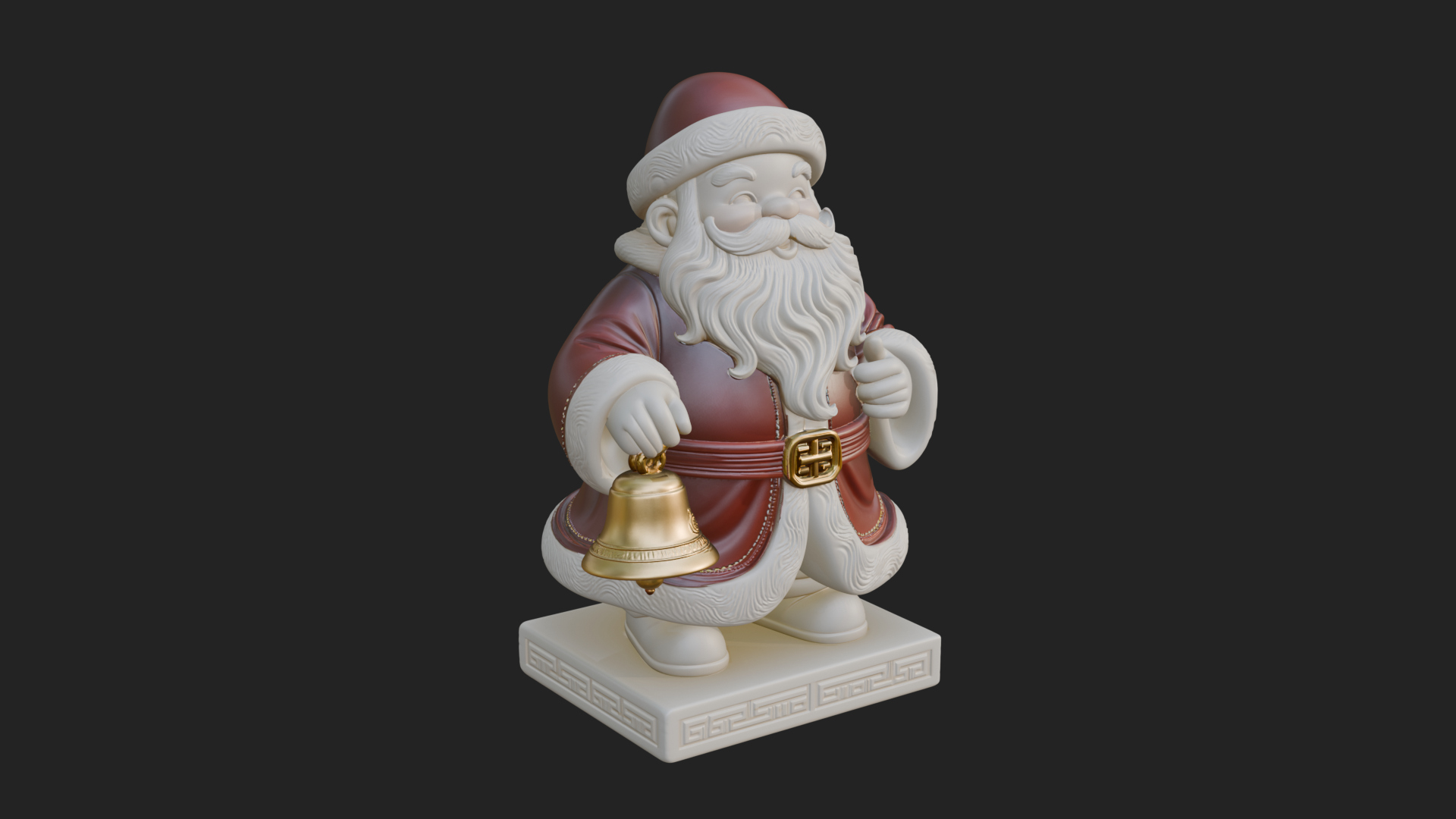 Bell Holding Santa Statue Design 4 3D Print Model 3D Model