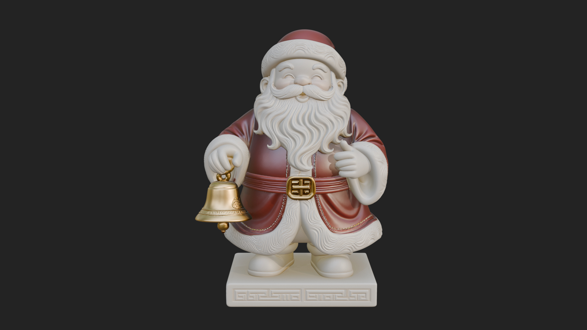 Bell Holding Santa Statue Design 4 3D Print Model 3D Model