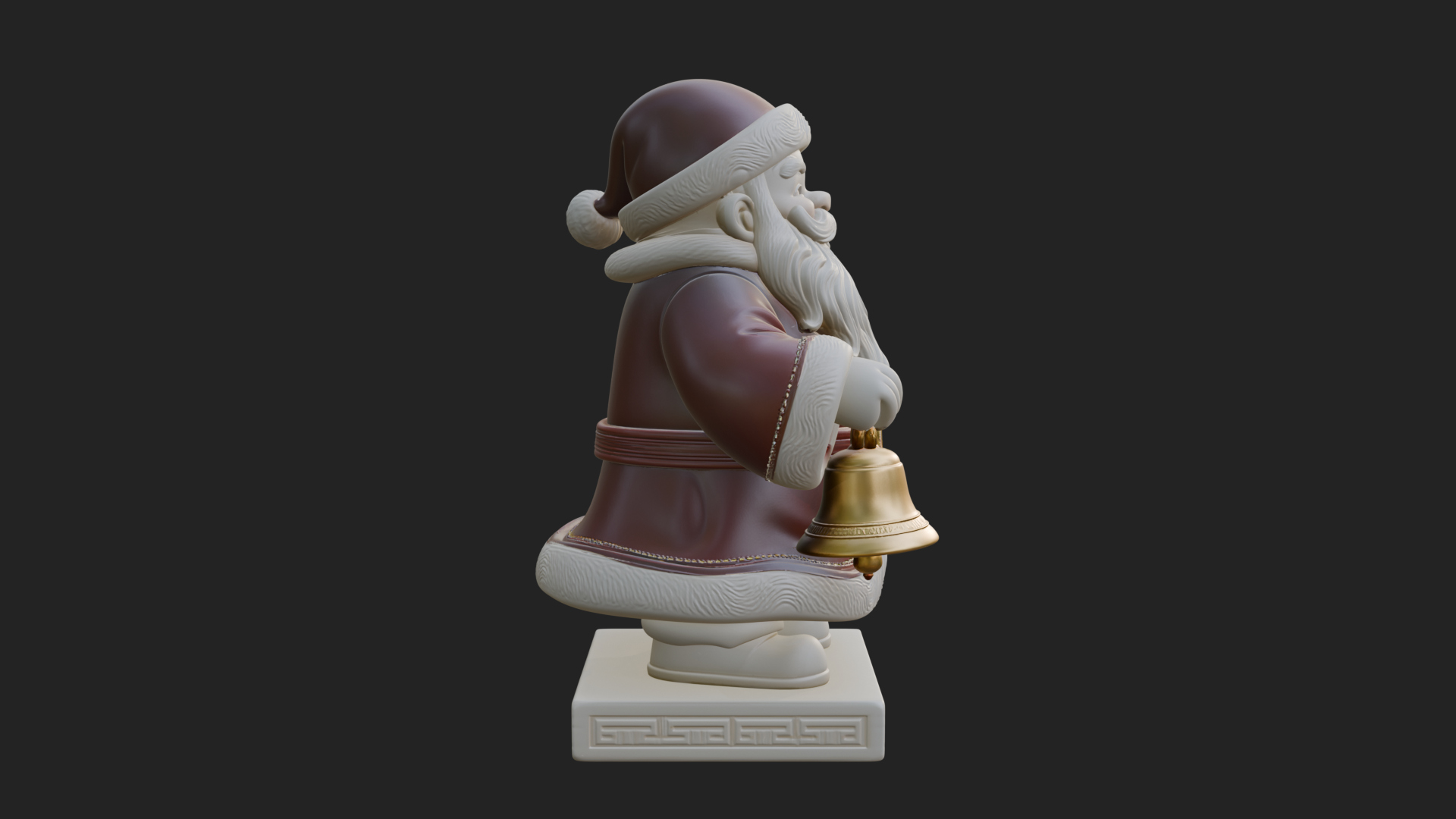 Bell Holding Santa Statue Design 4 3D Print Model 3D Model