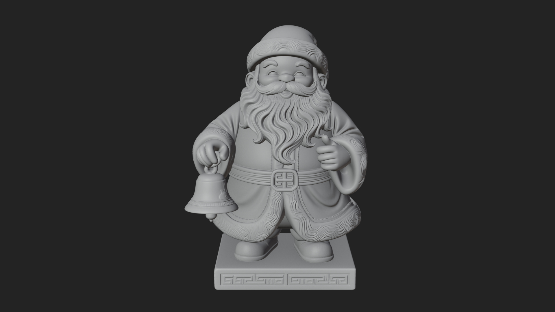 Bell Holding Santa Statue Design 4 3D Print Model 3D Model
