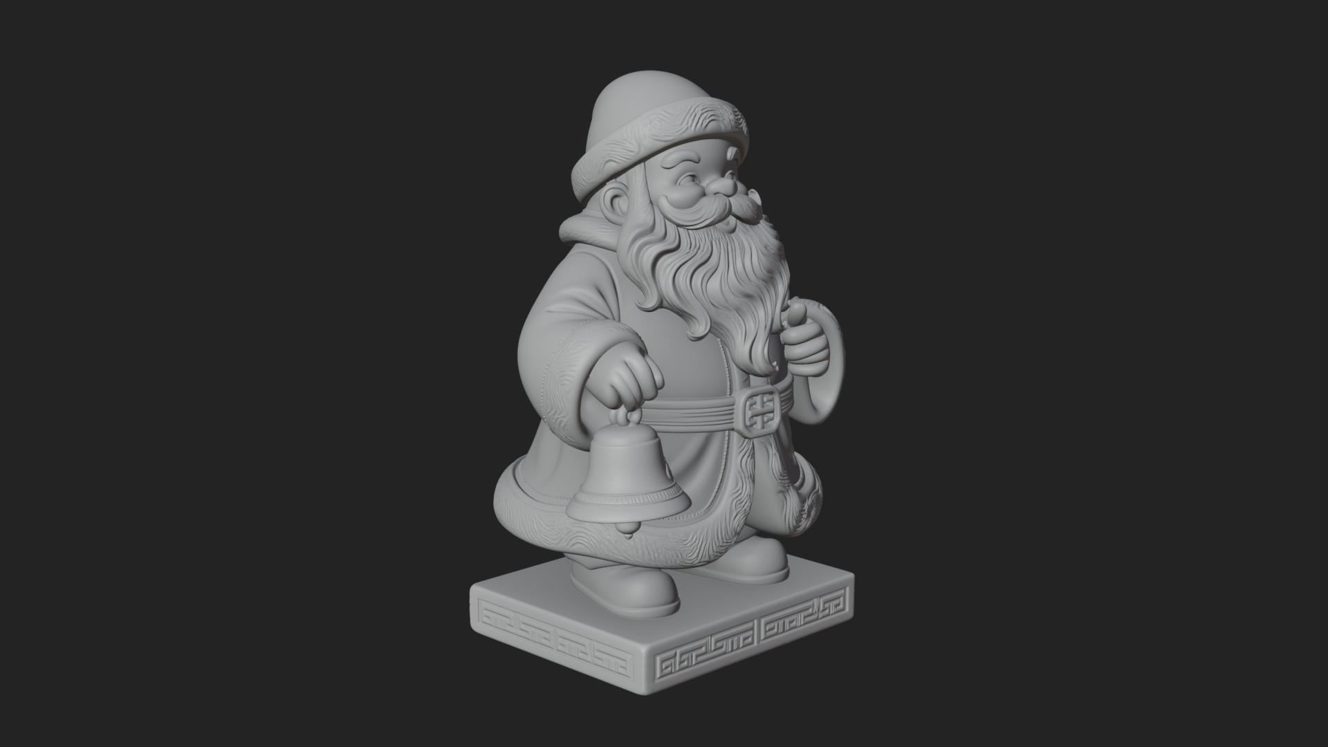 Bell Holding Santa Statue Design 4 3D Print Model 3D Model
