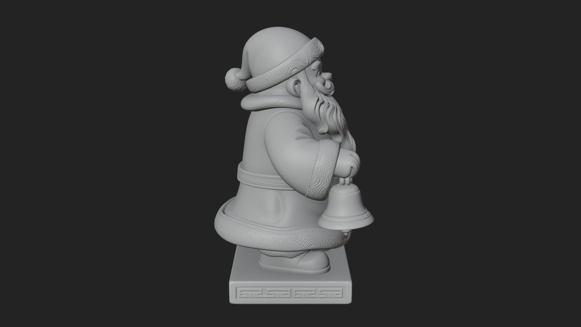 Bell Holding Santa Statue Design 4 3D Print Model 3D Model