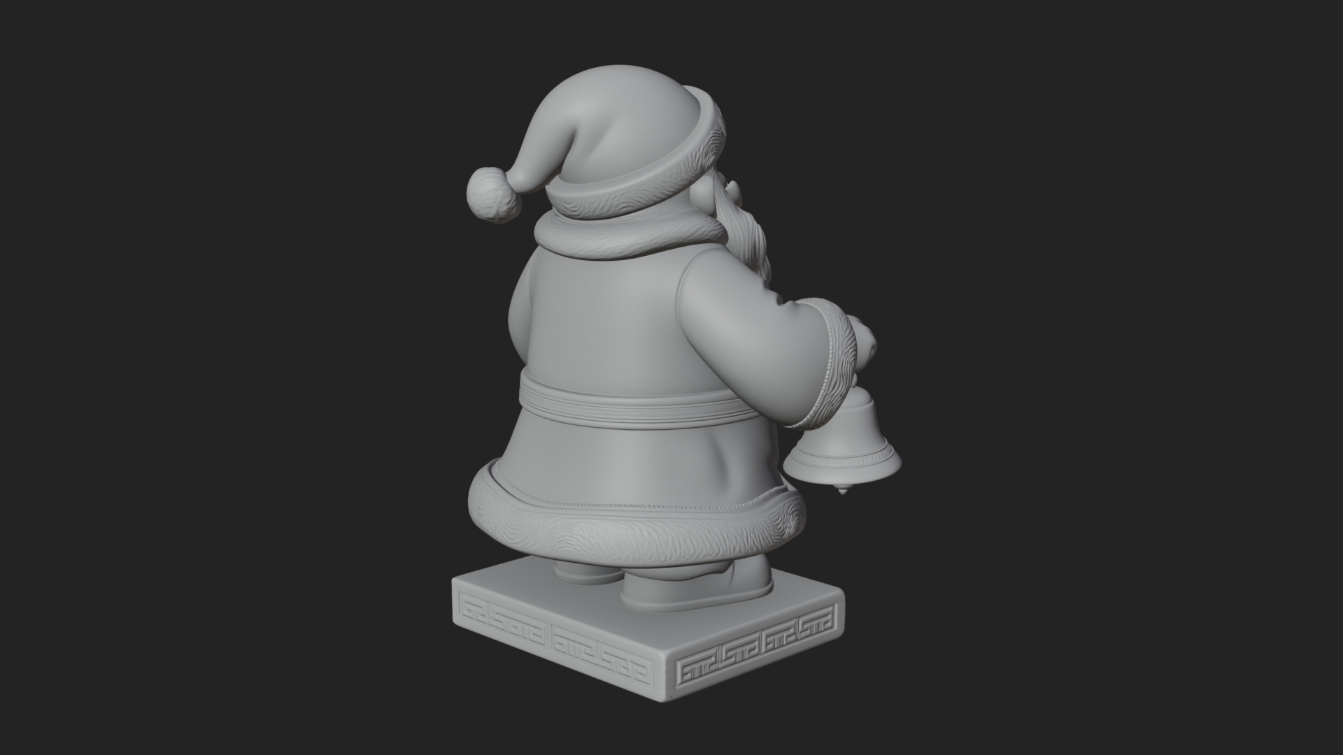 Bell Holding Santa Statue Design 4 3D Print Model 3D Model